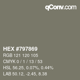 Color code: HEX #797869 | qconv.com