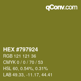 Color code: HEX #797924 | qconv.com