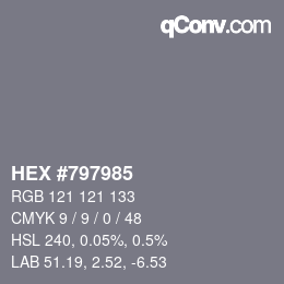 カラーコード: HEX #797985 | qconv.com