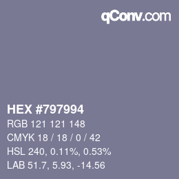 Color code: HEX #797994 | qconv.com