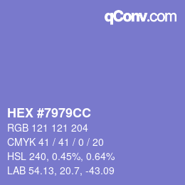 Color code: HEX #7979CC | qconv.com