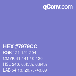 颜色代码: HEX #7979CC | qconv.com
