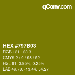 Color code: HEX #797B03 | qconv.com