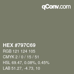 Color code: HEX #797C69 | qconv.com