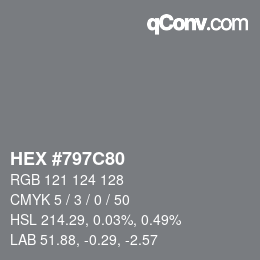 Código de color: HEX #797C80 | qconv.com