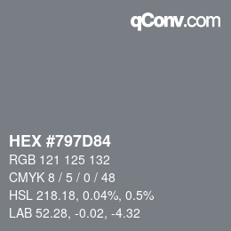 Código de color: HEX #797D84 | qconv.com