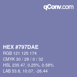 Color code: HEX #797DAE | qconv.com