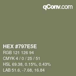Código de color: HEX #797E5E | qconv.com
