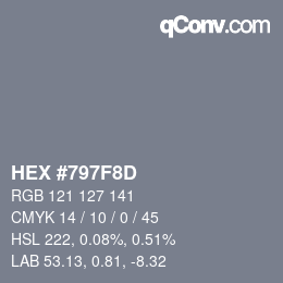 Color code: HEX #797F8D | qconv.com