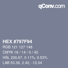 カラーコード: HEX #797F94 | qconv.com