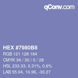 Color code: HEX #7980B8 | qconv.com