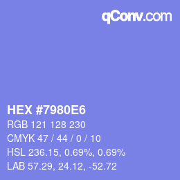 颜色代码: HEX #7980E6 | qconv.com