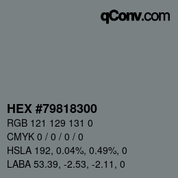 Color code: HEX #79818300 | qconv.com