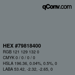 Color code: HEX #79818400 | qconv.com