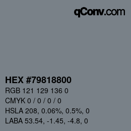 Color code: HEX #79818800 | qconv.com