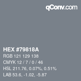 カラーコード: HEX #79818A | qconv.com