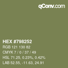 颜色代码: HEX #798252 | qconv.com