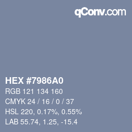 颜色代码: HEX #7986A0 | qconv.com