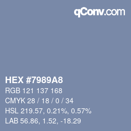 Color code: HEX #7989A8 | qconv.com