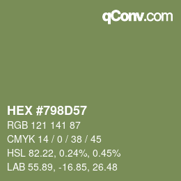 Color code: HEX #798D57 | qconv.com