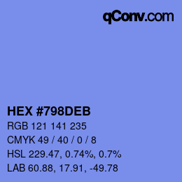 カラーコード: HEX #798DEB | qconv.com