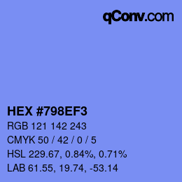 颜色代码: HEX #798EF3 | qconv.com