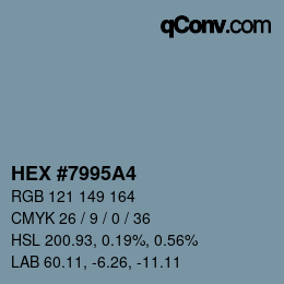 カラーコード: HEX #7995A4 | qconv.com