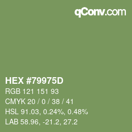 Farbcode: HEX #79975D | qconv.com