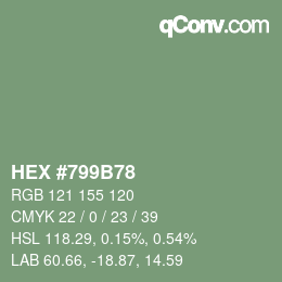 Color code: HEX #799B78 | qconv.com