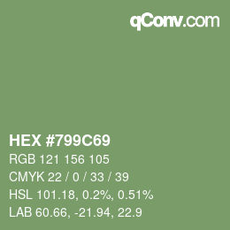 Color code: HEX #799C69 | qconv.com