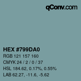 颜色代码: HEX #799DA0 | qconv.com