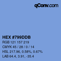 カラーコード: HEX #799DDB | qconv.com