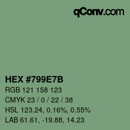 Color code: HEX #799E7B | qconv.com