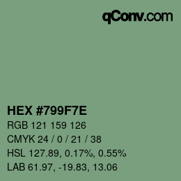 Color code: HEX #799F7E | qconv.com