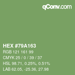 Color code: HEX #79A163 | qconv.com