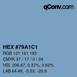 カラーコード: HEX #79A1C1 | qconv.com