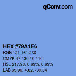 Color code: HEX #79A1E6 | qconv.com