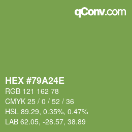 颜色代码: HEX #79A24E | qconv.com