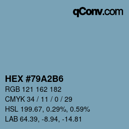 Color code: HEX #79A2B6 | qconv.com