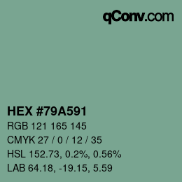 Código de color: HEX #79A591 | qconv.com
