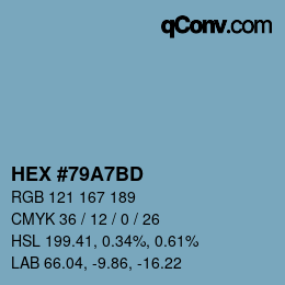 Color code: HEX #79A7BD | qconv.com