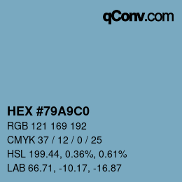 Color code: HEX #79A9C0 | qconv.com