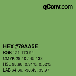 Color code: HEX #79AA5E | qconv.com