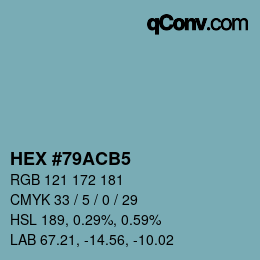 Color code: HEX #79ACB5 | qconv.com