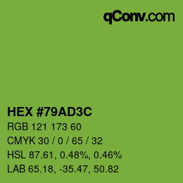 Código de color: HEX #79AD3C | qconv.com
