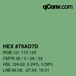 Color code: HEX #79AD7D | qconv.com