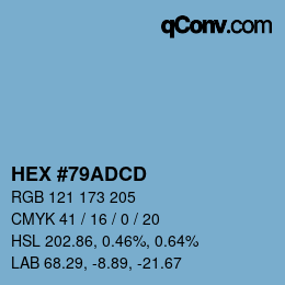 Color code: HEX #79ADCD | qconv.com