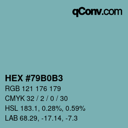 Farbcode: HEX #79B0B3 | qconv.com