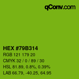 Color code: HEX #79B314 | qconv.com