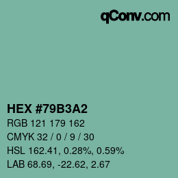 Color code: HEX #79B3A2 | qconv.com